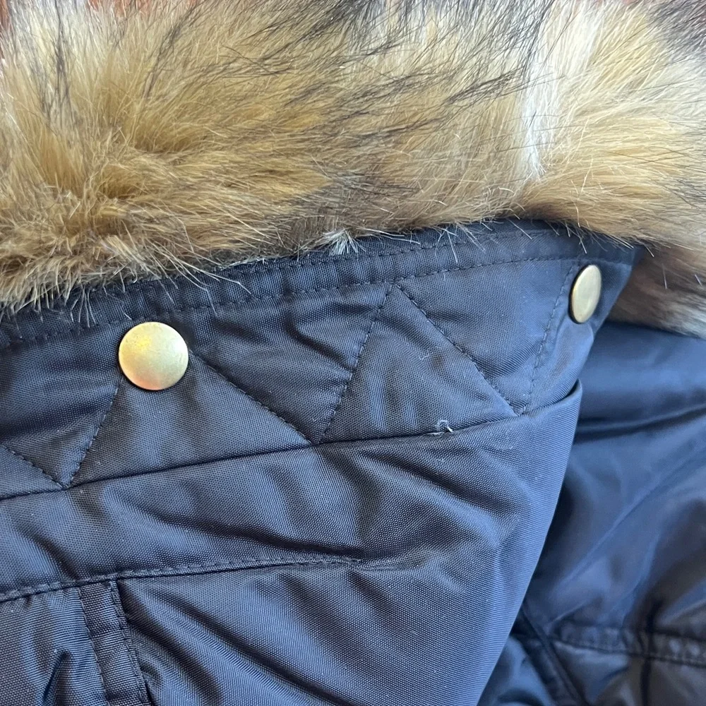 J. Crew Kids Black Puffer Jacket with Fur Hood - Picture 6 of 7